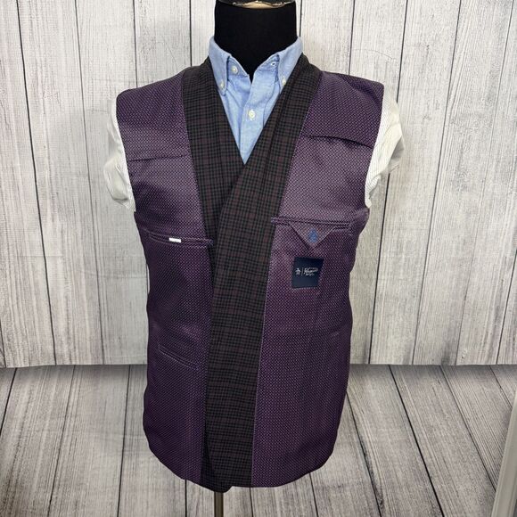 Original Penguin 40S Multicolor Check Polyester Blend Dual-Vent Sports Coat - Picture 4 of 8